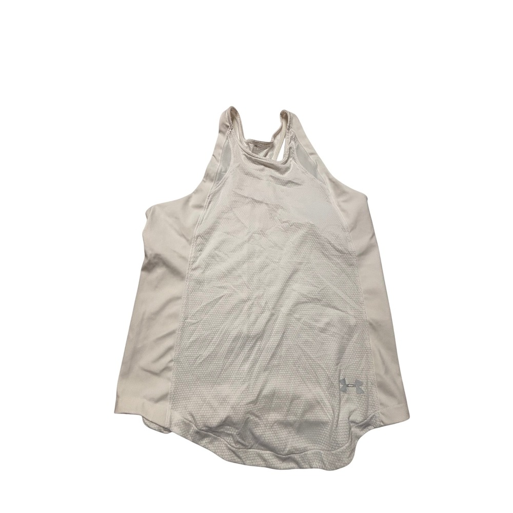 Under Armour Womens White Honeycomb Mesh Racerback Athletic Tank Top Size M